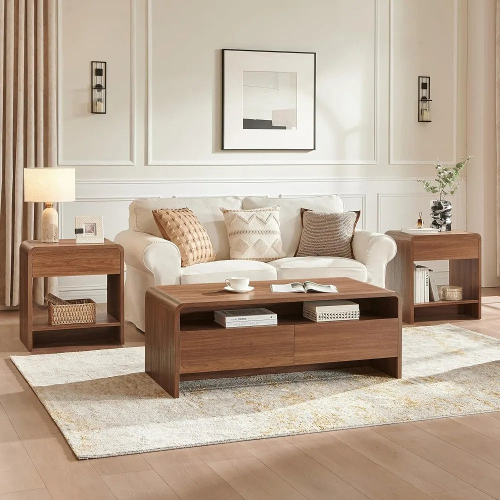 Living Room Table Set With Coffee Table And End Tables