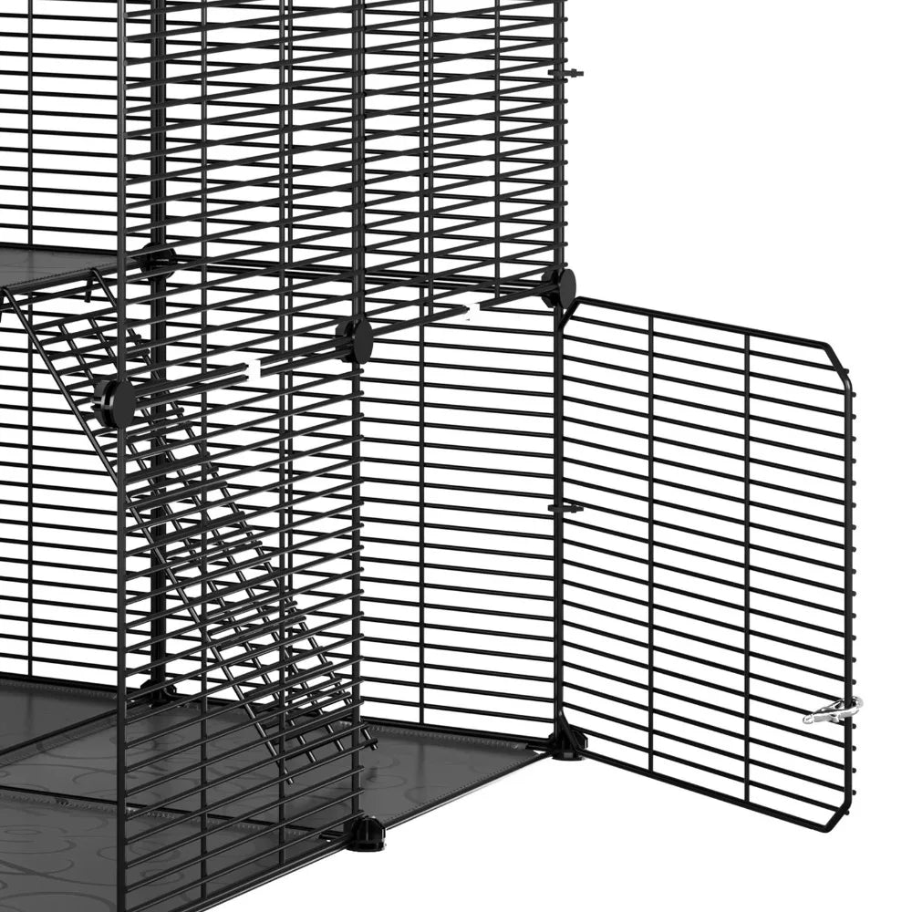 4 Tier Metal Ferret Cage Cat Catio Hammock Hutch Enclosure