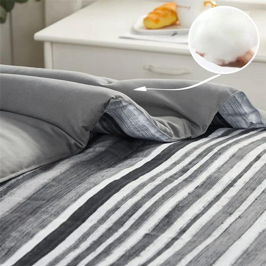Bed In A Bag Stripe Comforter Set All Season Bedding