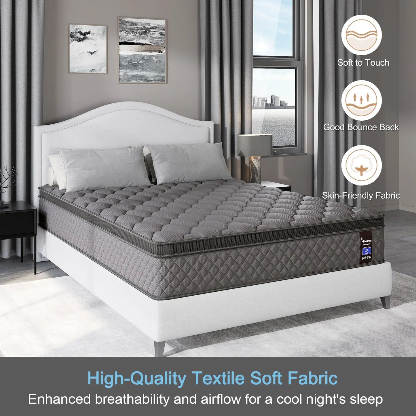 Viscountess Hybrid Mattress In A Box With Memory Foam And Pocket Springs