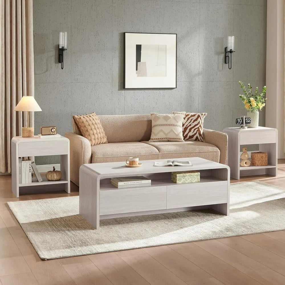 Living Room Table Set With Coffee Table And End Tables