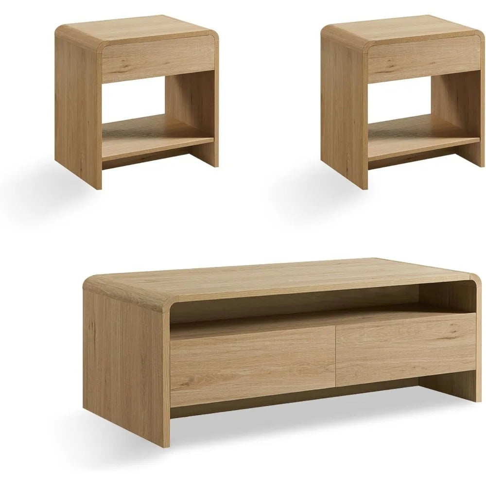 Living Room Table Set With Coffee Table And End Tables