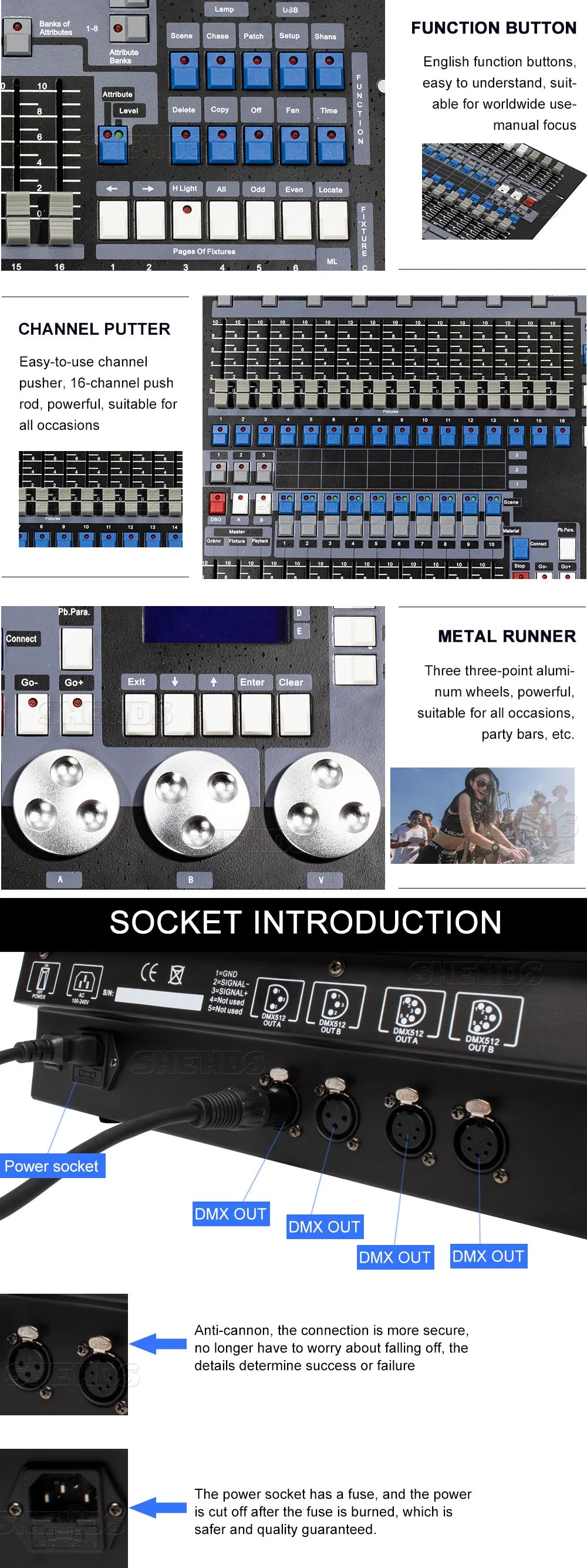 SHEHDS 1024 Controller And 192 Console For Par Lighting