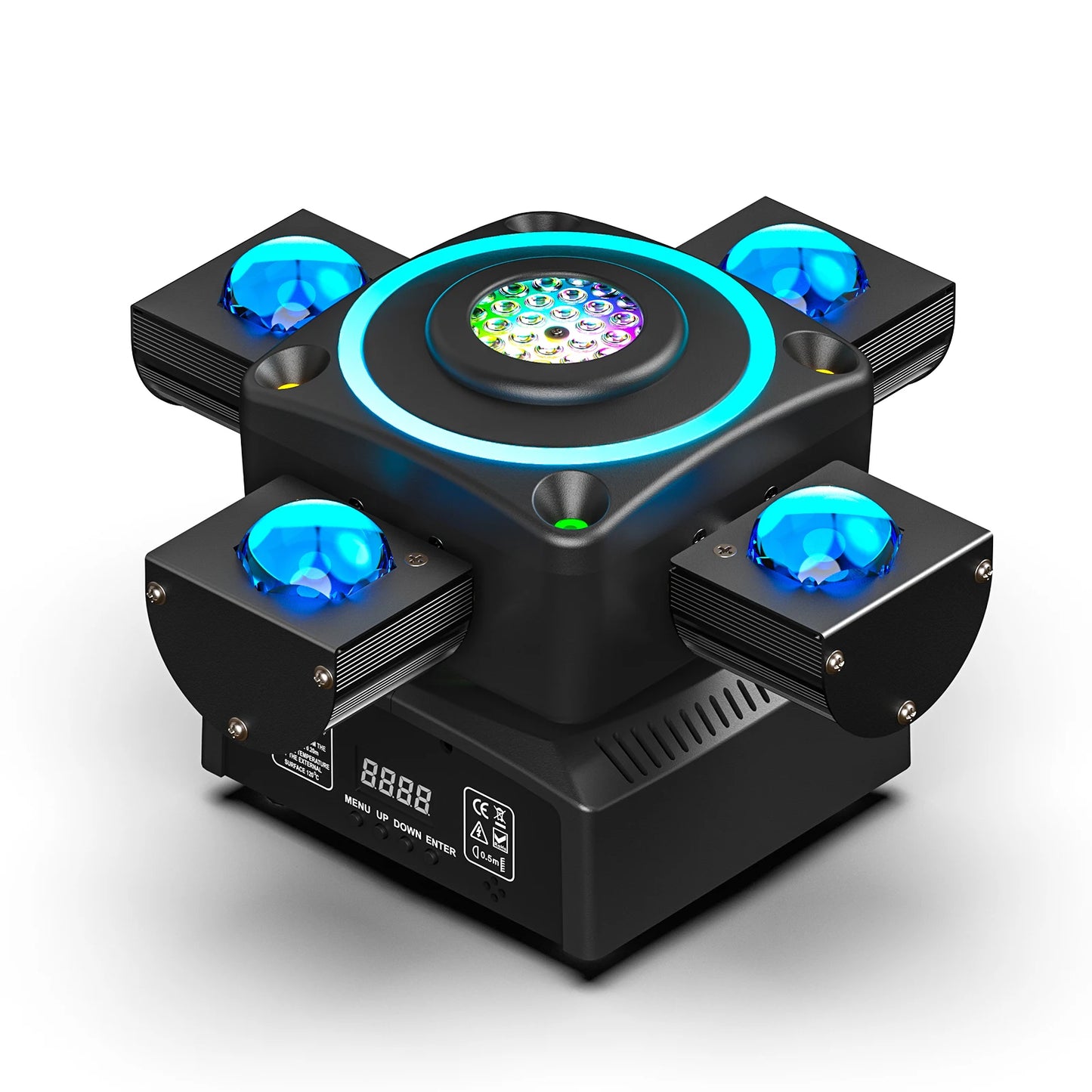 Yiflamefly 90W RGBW 4-IN-1 Lighting Effect and Starry Effect Controlled DMX512 Sound-activated For Bars Birthday Party Wedding
