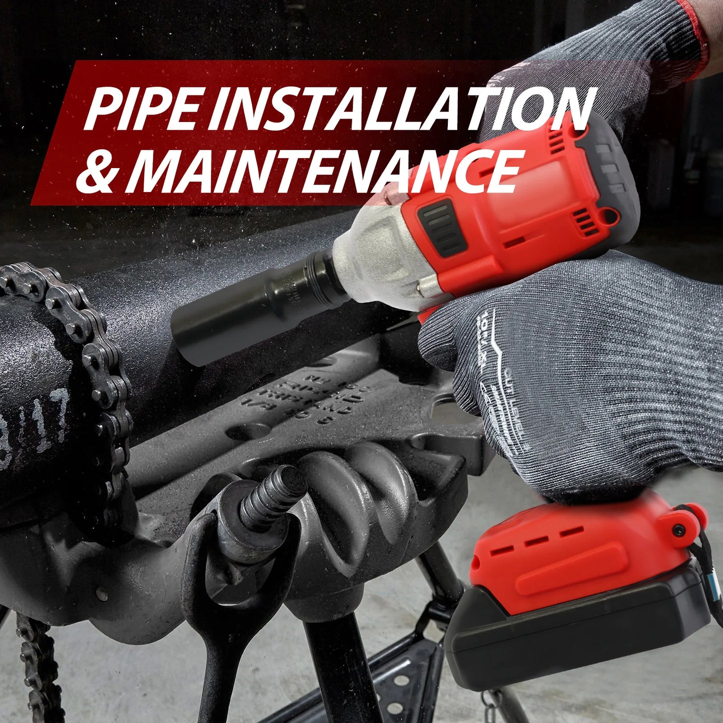 Cordless Brushless Impact Drill Wrench 1000Nm Torque 20V Pro