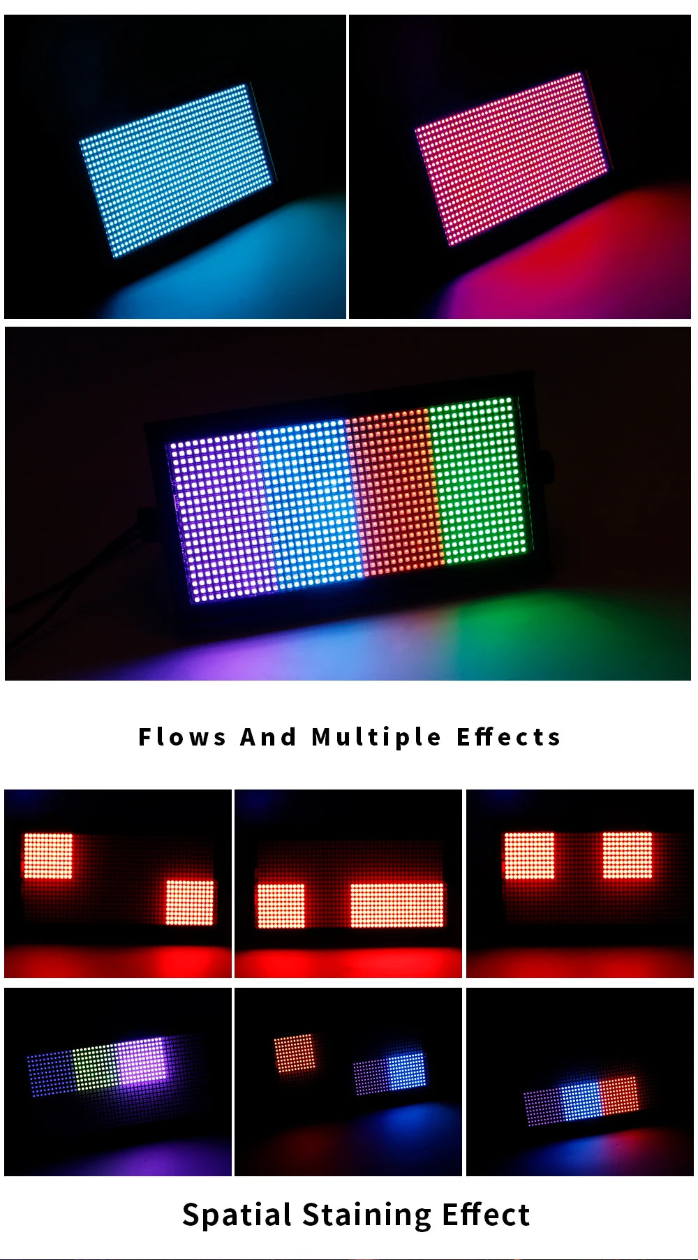 SHEHDS LED 200W RGB Marquee Strobe Light for DJ Pro