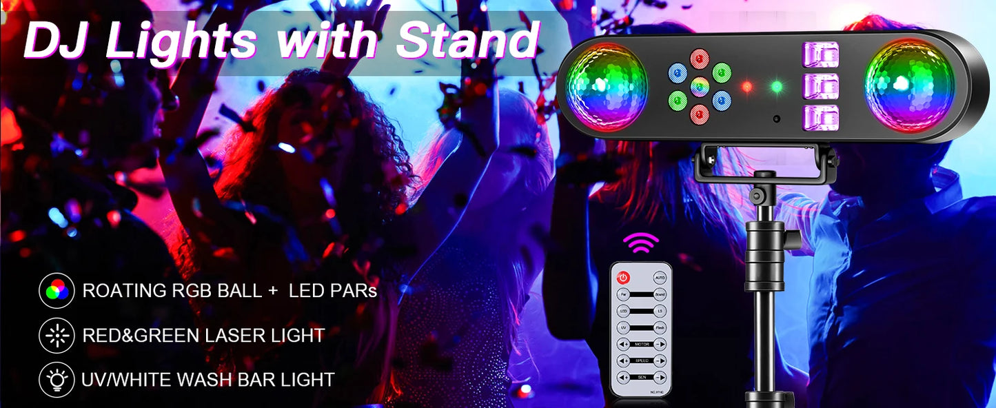 U'King Mini 5in1 Strobe Effect Light Remote Control Stage Light