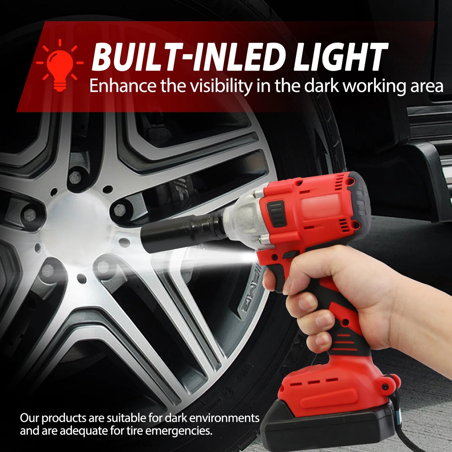 Cordless Brushless Impact Drill Wrench 1000Nm Torque 20V Pro