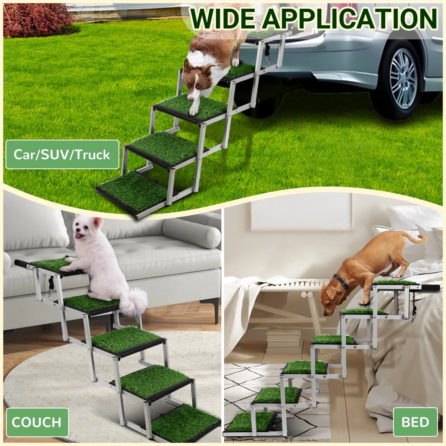 NONEDog Extra Wide Dog Stairs And Foldable Car Ramp