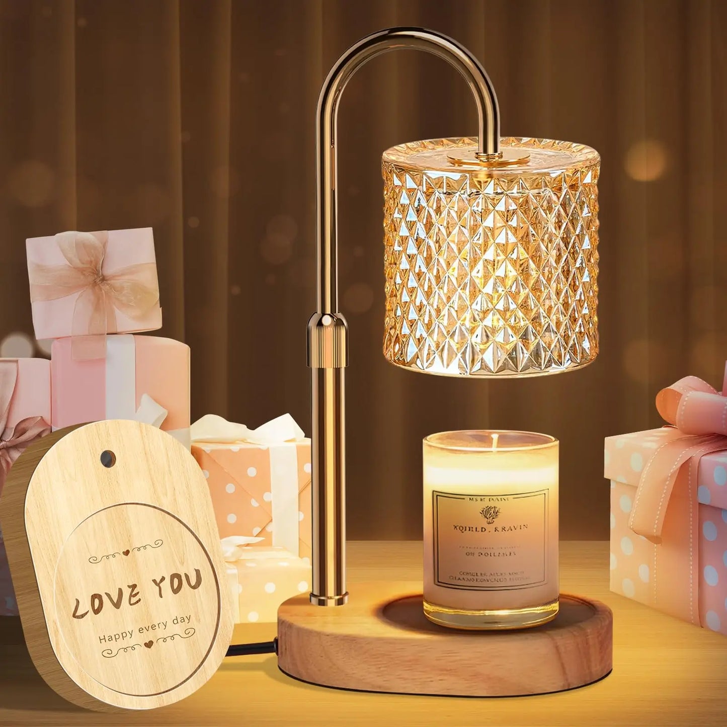Candle Warmer Lamp with Timer Dimmer Adjustable Height for New Home Decor, Birthday Gifts for Women,Candle Warmer for Women Mom Christmas Mother's Day Gfit