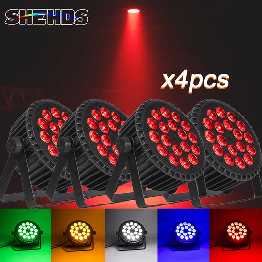 SHEHDS LED RGBW Flat Par Studio DJ Stage Lighting System