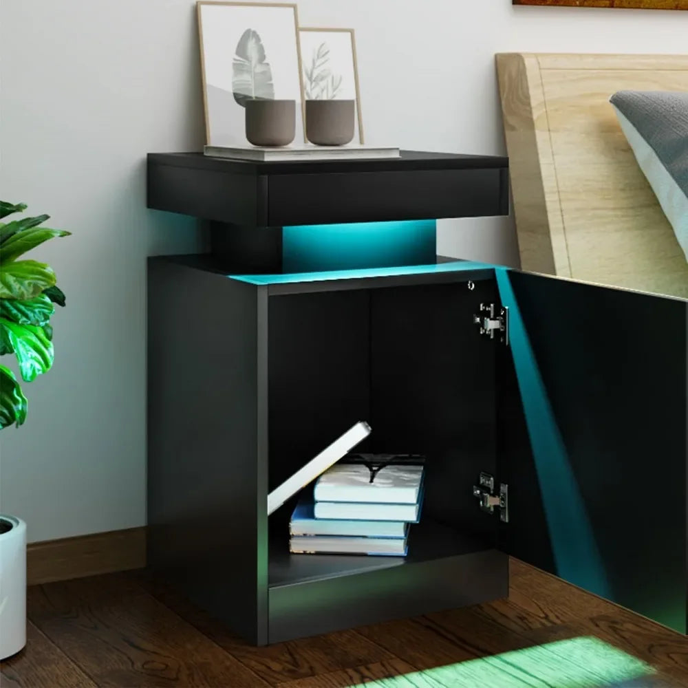 Nightstand Set of 2 With LED Lights
