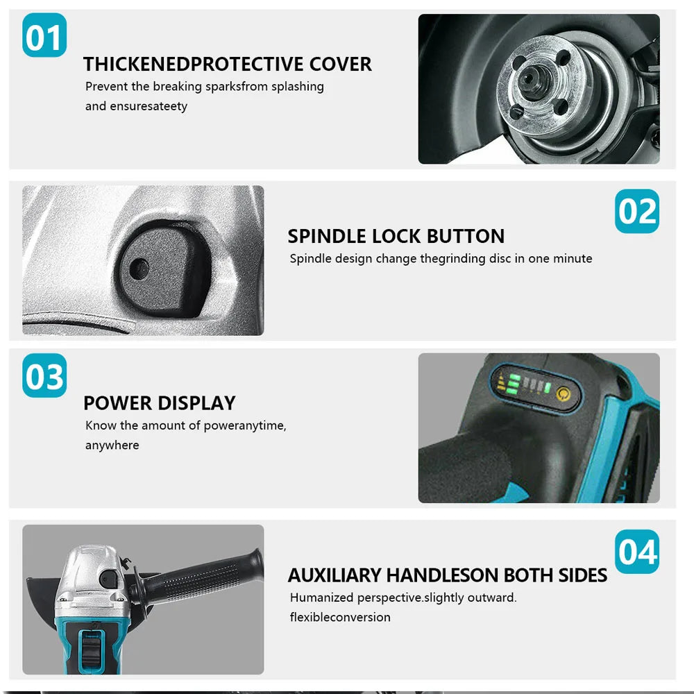 Magnitt Brushless Angle Grinder, Variable Speed, M14 Battery Included