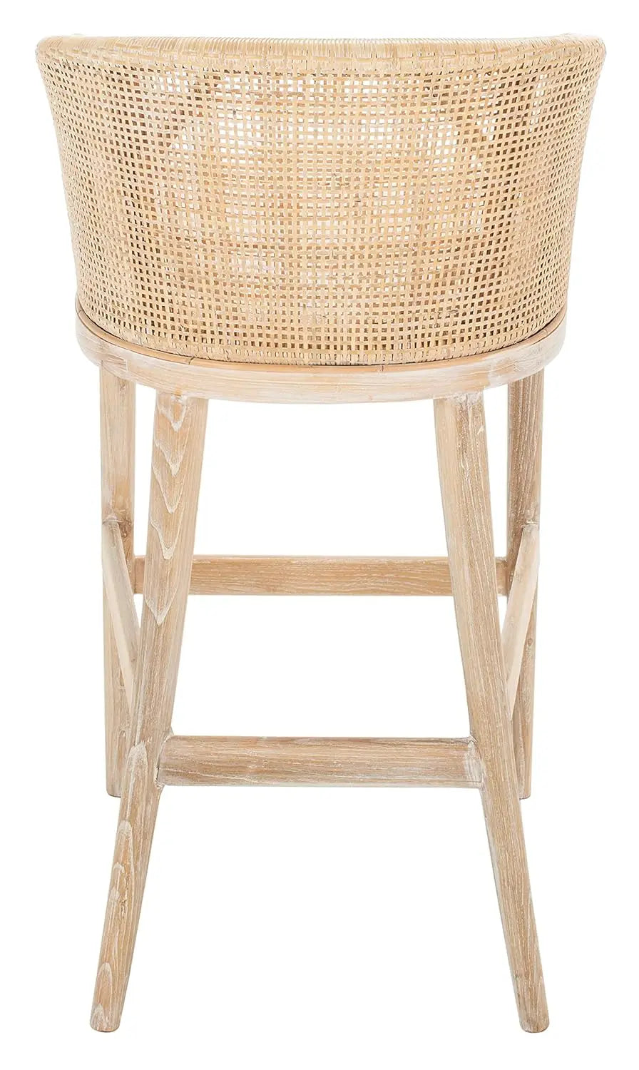 Brando 30-inch Fully Assembled Solid Wood Bar Stool - Tropical Coastal Natural Wash Legs Cushion Home Collection), Customized