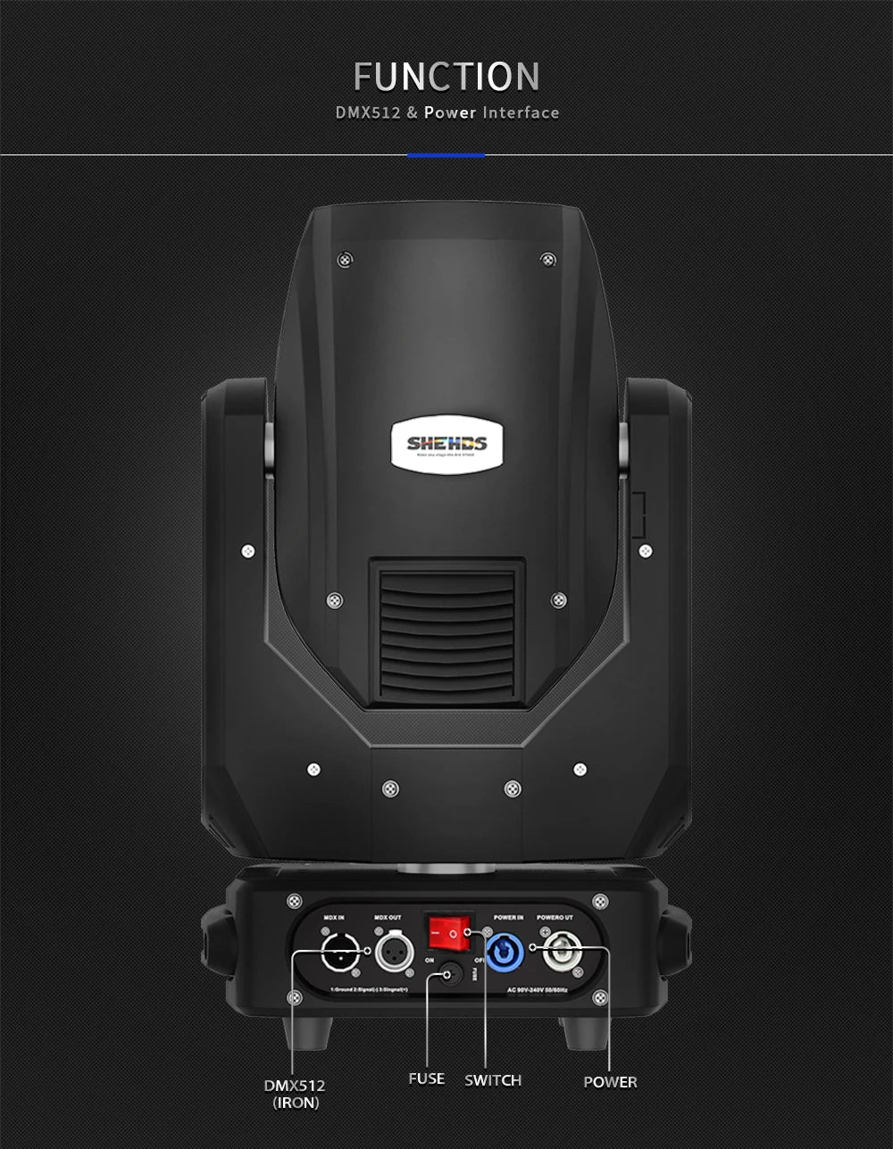 SHEHDS 275W Moving Head Light Double Prism DMX512 Stage Lighting