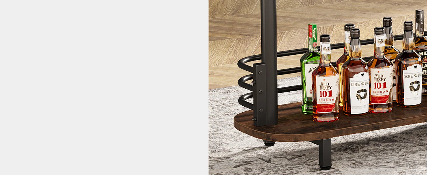 Little Tree L-Shaped Home Bar Unit With Wine Glasses Holder
