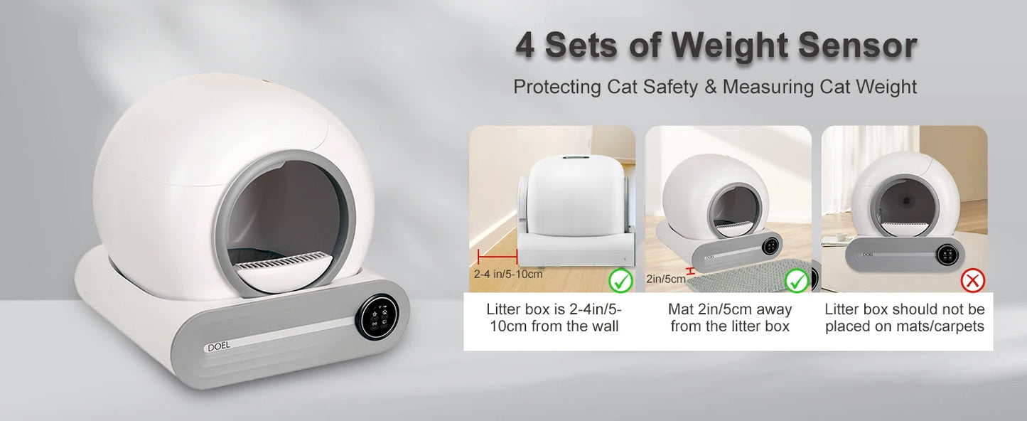 DOEL Self-Cleaning Cat Litter Box With App Control WiFi