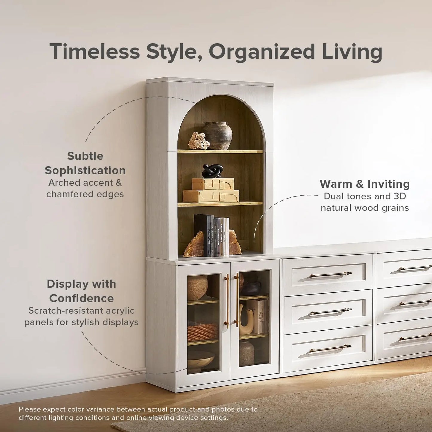 XMSJ Blake Storage Cabinet With Hutch Sideboard
