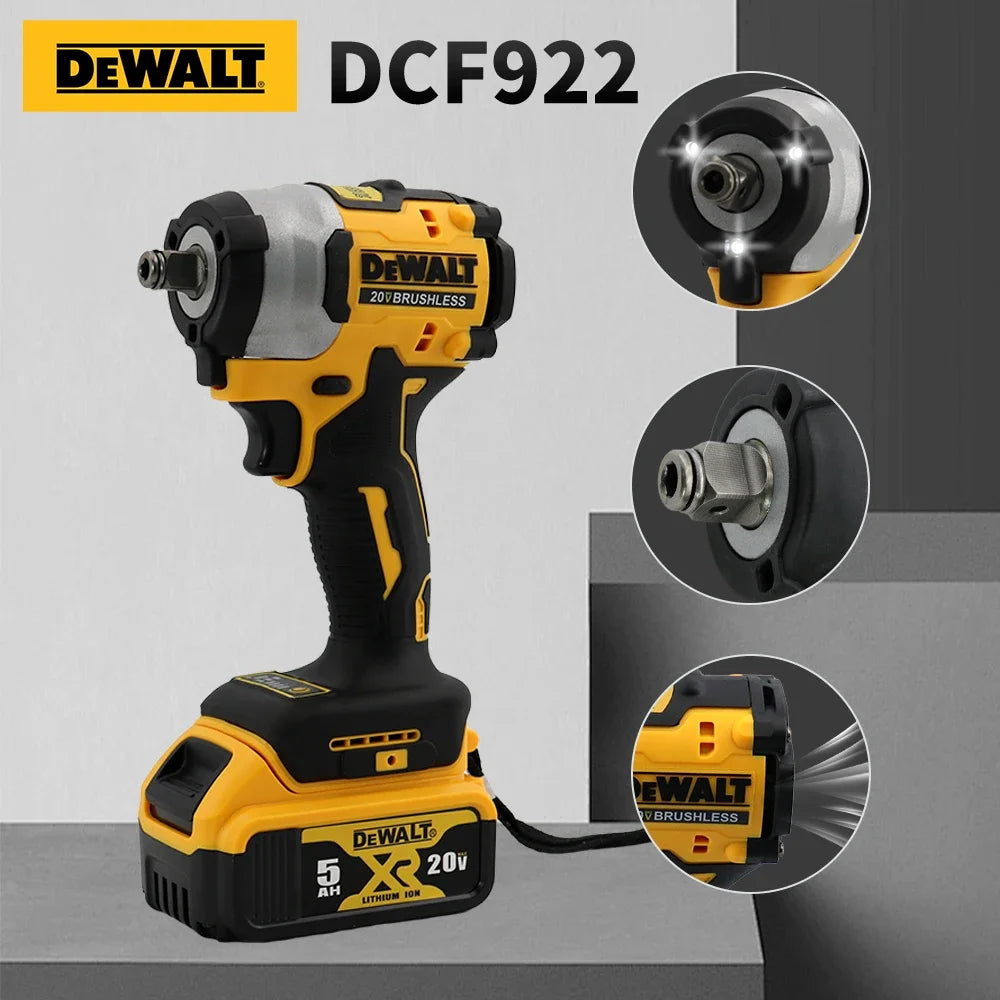 DEWALT DCF922 Brushless 20V Cordless Impact Wrench LED Light