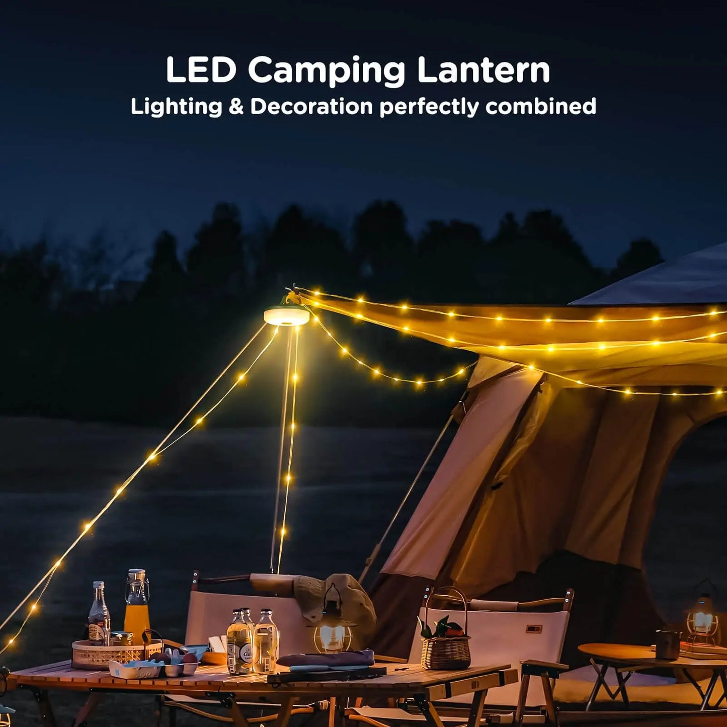Christmas LED String Light With Rechargeable Lantern