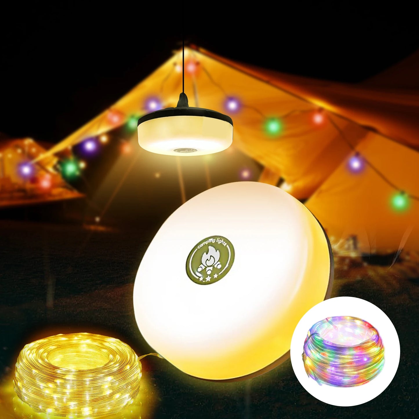 Christmas LED String Light With Rechargeable Lantern