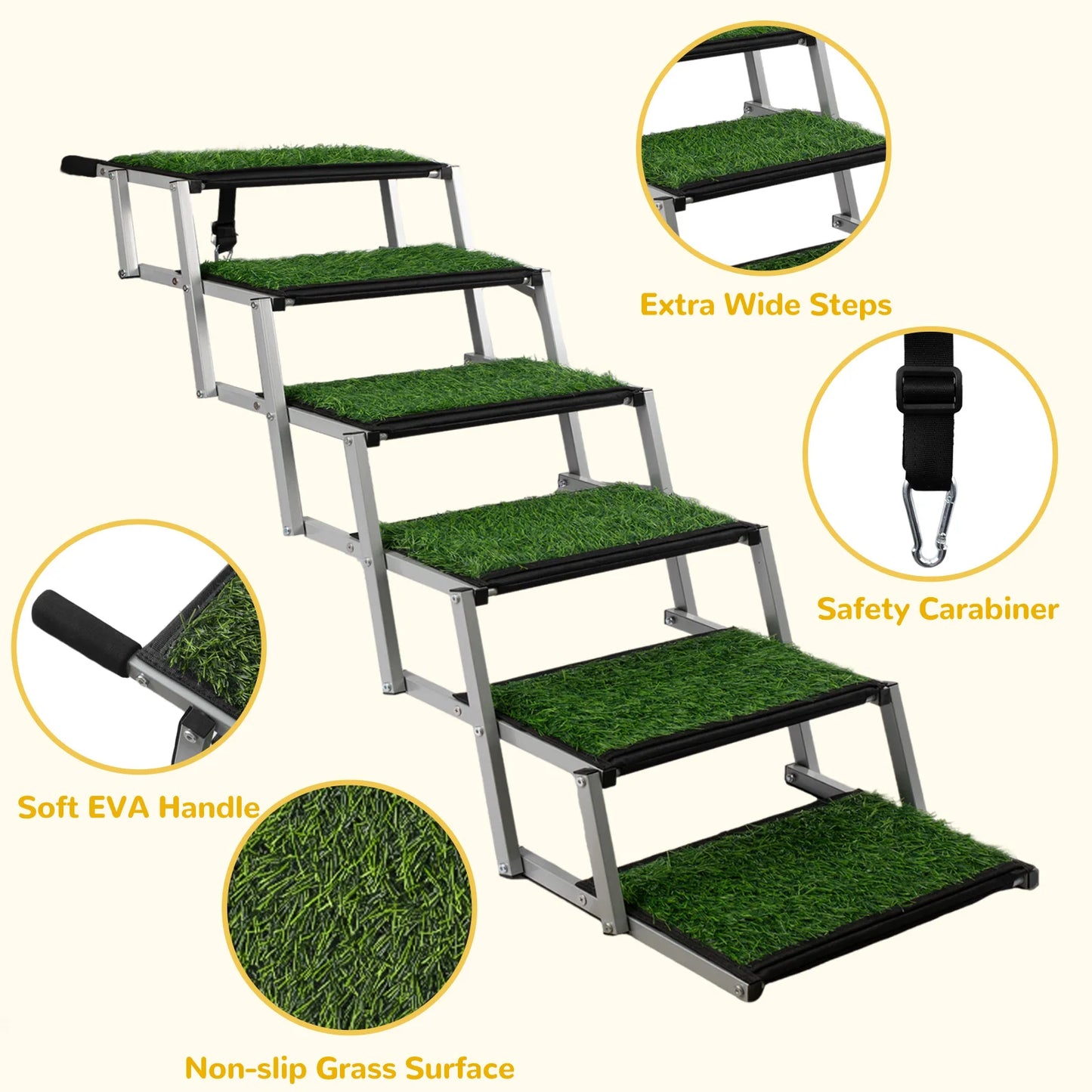 NONEDog Extra Wide Dog Stairs And Foldable Car Ramp
