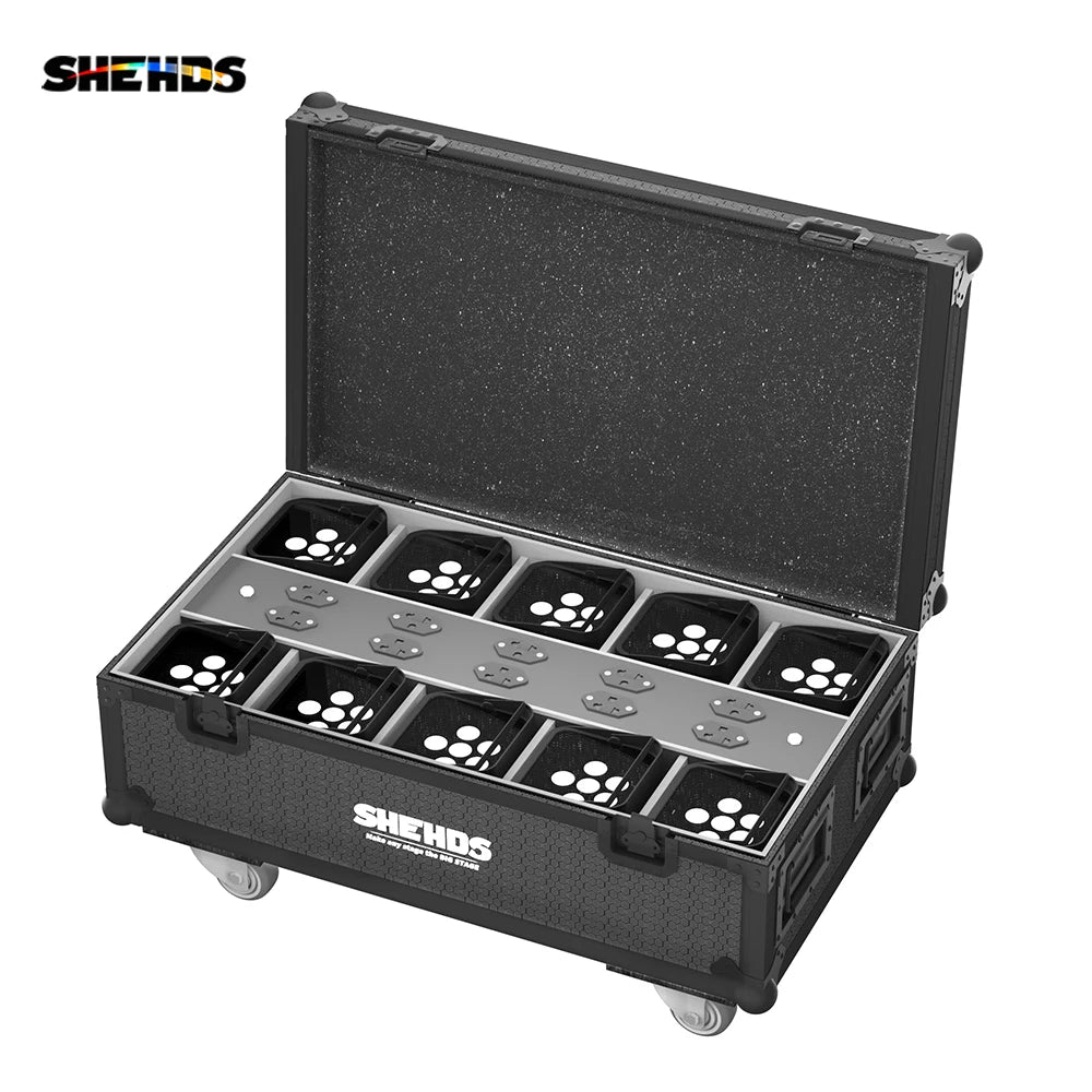 SHEHDS Wireless Battery PAR Light With Flight Case RGBWA UV