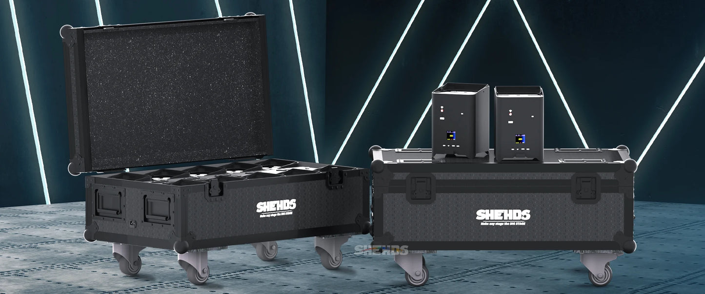 SHEHDS Wireless Battery PAR Light With Flight Case RGBWA UV