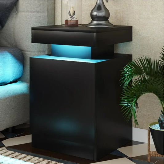 Nightstand Set of 2 With LED Lights