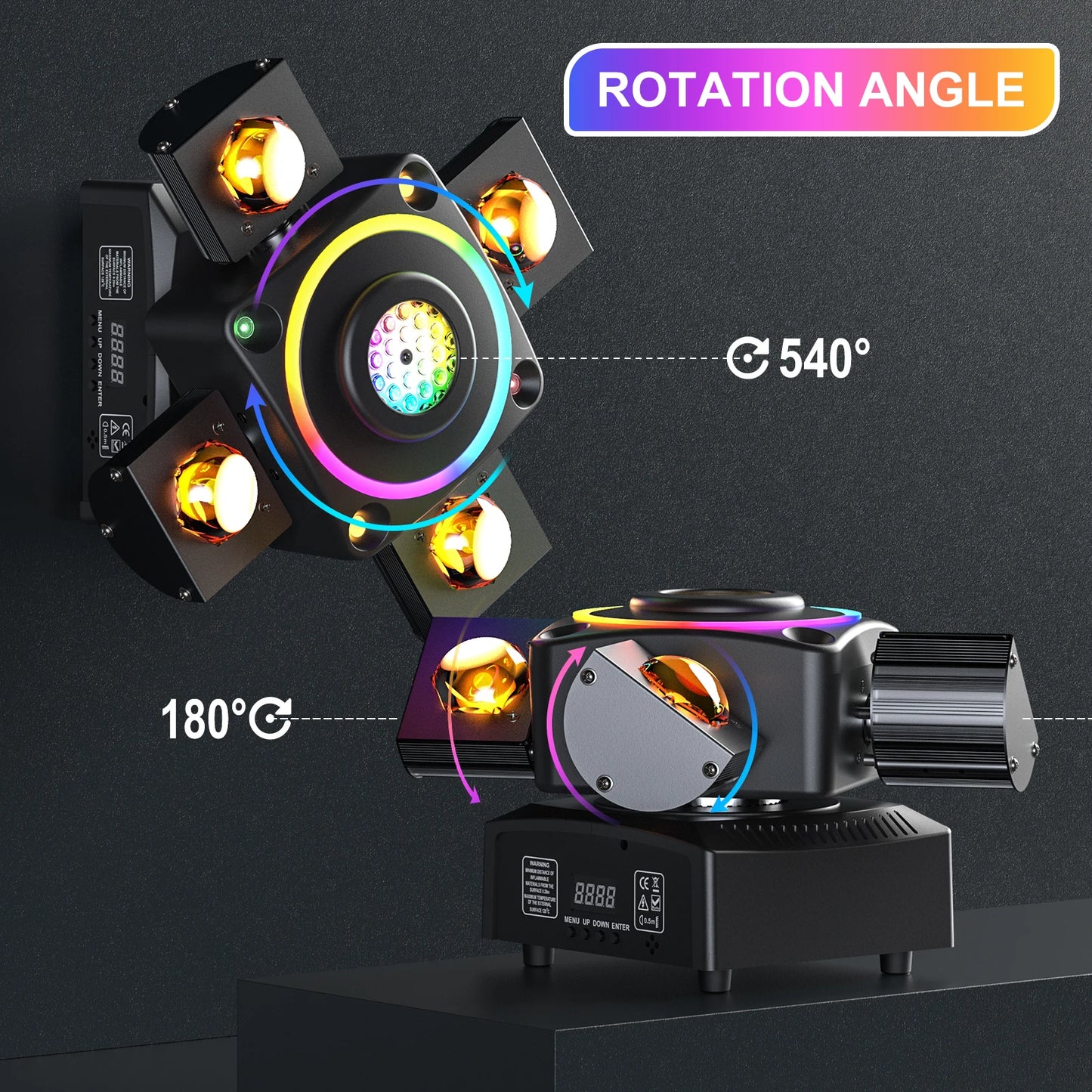 Yiflamefly 90W RGBW 4-IN-1 Lighting Effect and Starry Effect Controlled DMX512 Sound-activated For Bars Birthday Party Wedding