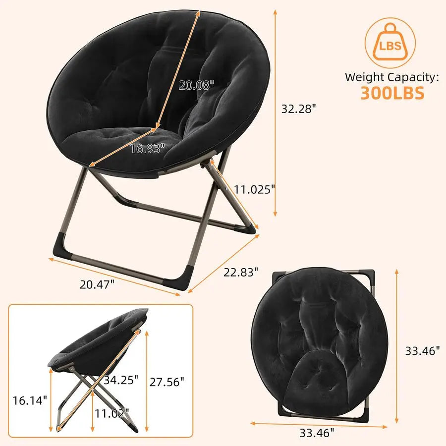 Comfy Folding Padded Saucer Chair