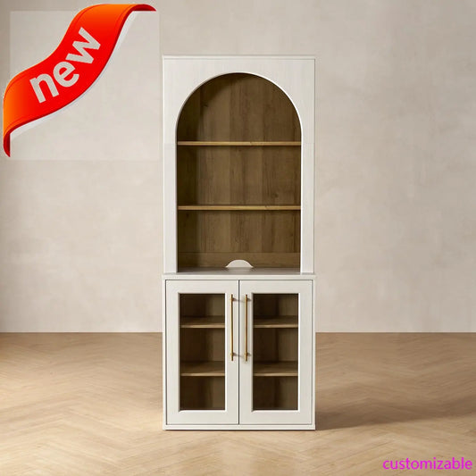 XMSJ Blake Storage Cabinet With Hutch Sideboard