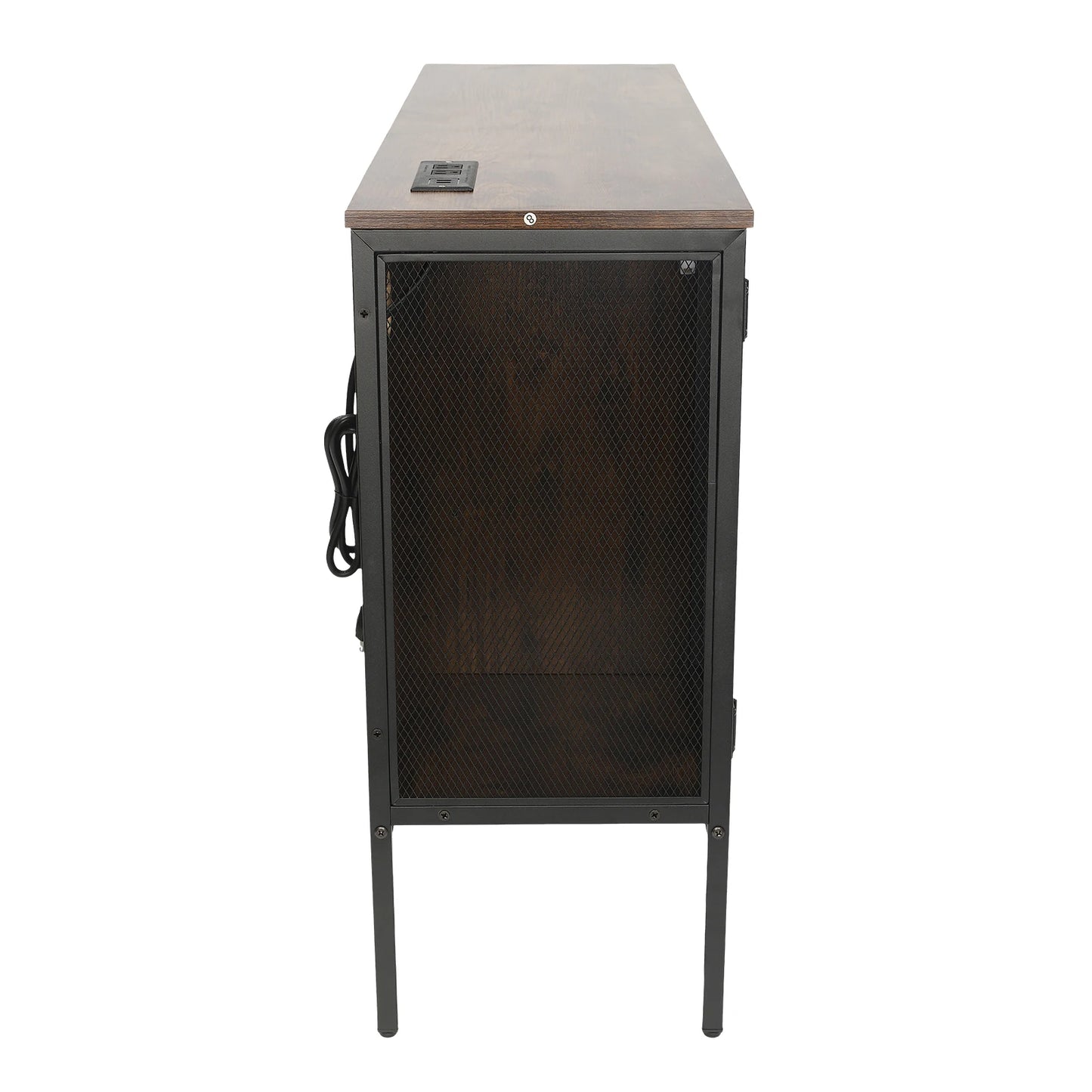 Wine Bar Cabinet With Glass Holder And Coffee Station