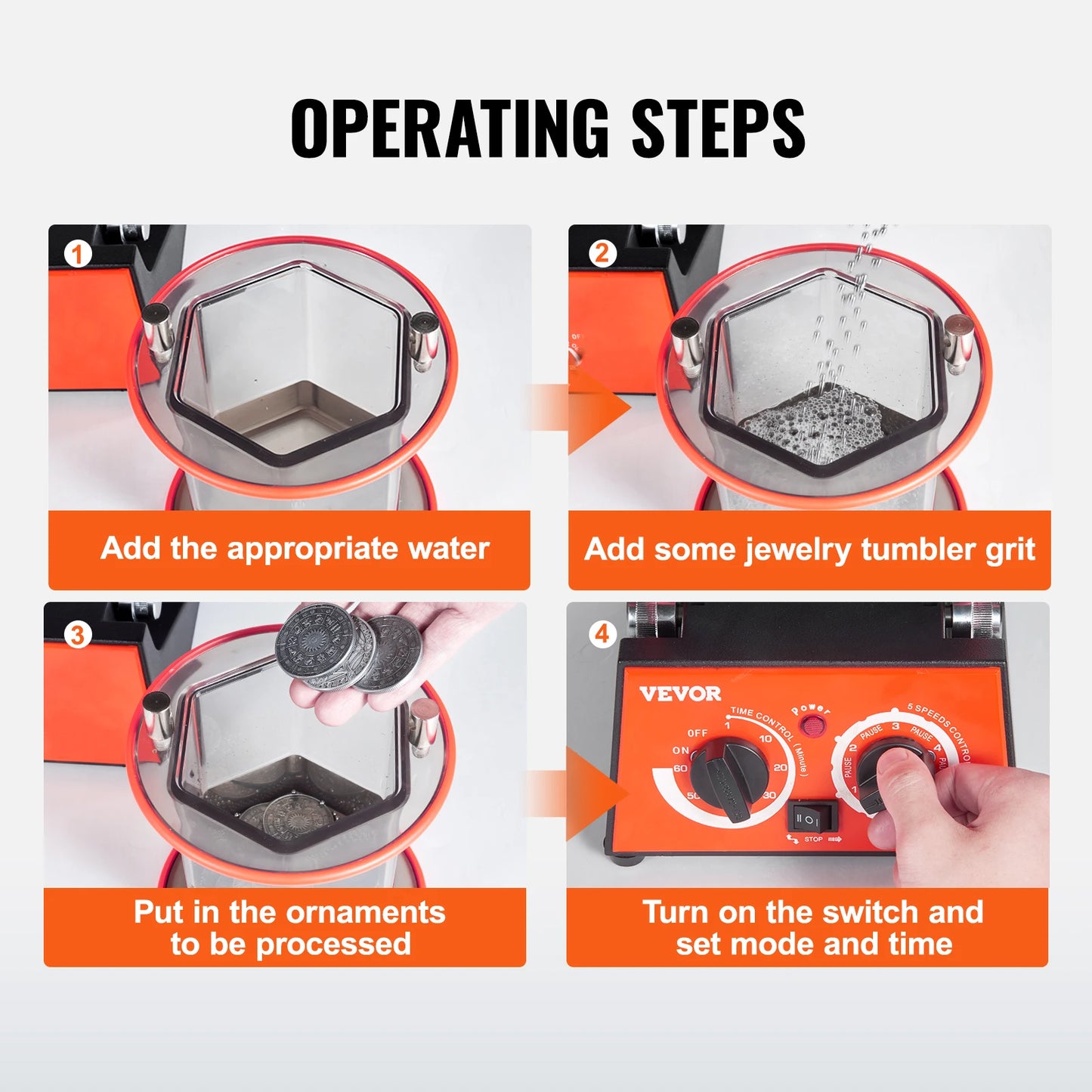 SucceBuy Rotary Tumbler Surface Polisher for Jewelry Finishing