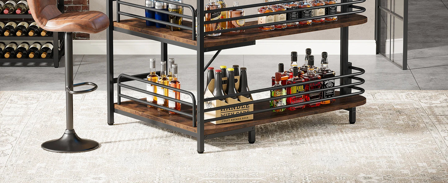 Little Tree L-Shaped Home Bar Unit With Wine Glasses Holder