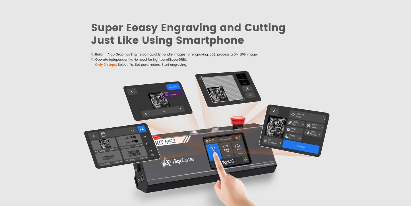 AlgoLaserCNC DIY Kit MK2 10000mW Laser Engraver Class 1 with WiFi