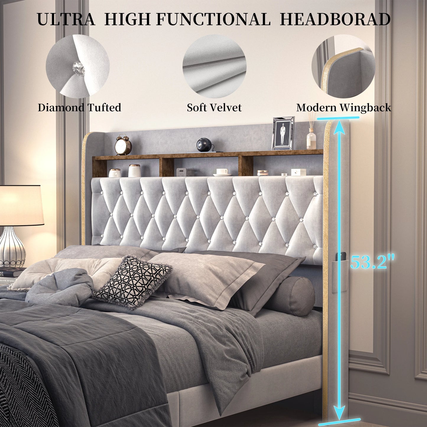 SIBEDSCN Queen LED Bed Frame With Storage And Star Projector