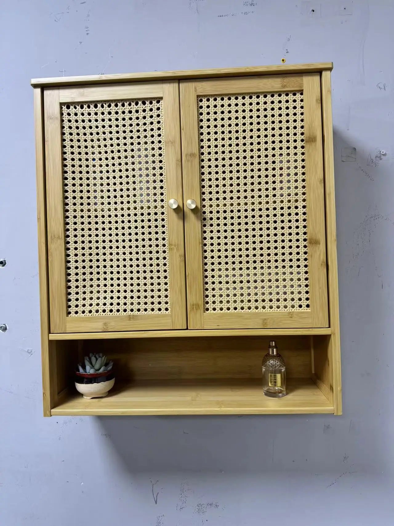 Bamboo Wall Cabinet over Toilet 3 Shelves Bathroom Storage Kitchen Organizer Free Standing Shelf Space Saver for Bathrooms
