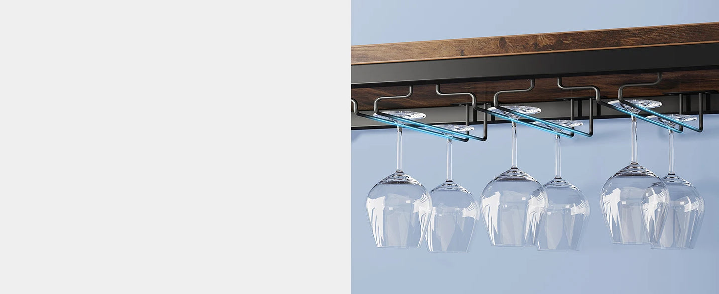 Little Tree L-Shaped Home Bar Unit With Wine Glasses Holder