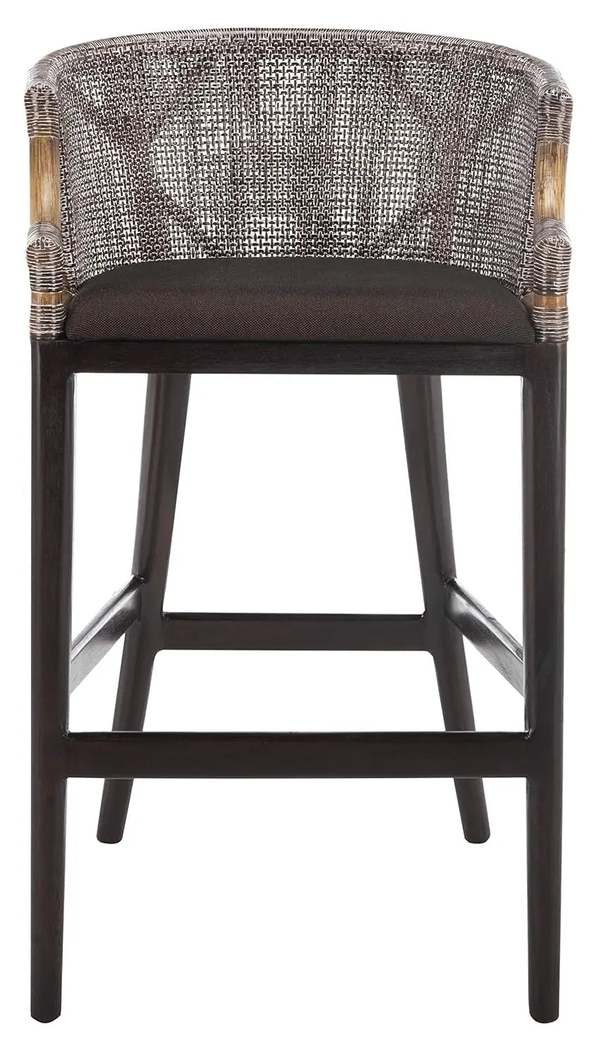 Brando 30-inch Fully Assembled Solid Wood Bar Stool - Tropical Coastal Natural Wash Legs Cushion Home Collection), Customized