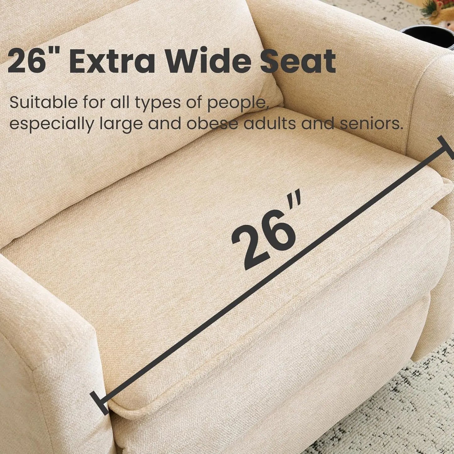 Oversized Swivel Rocker Recliner With Adjustable Headrest Nursery Chair