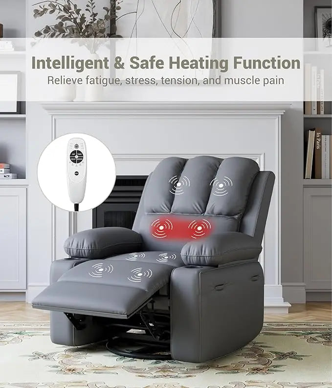Leather Recliner Chair Overstuffed Manual Recliner For Living Room