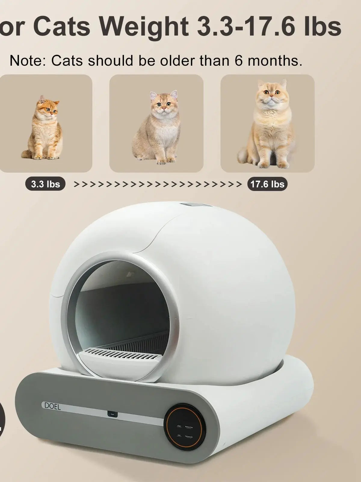 DOEL Self-Cleaning Cat Litter Box With App Control WiFi