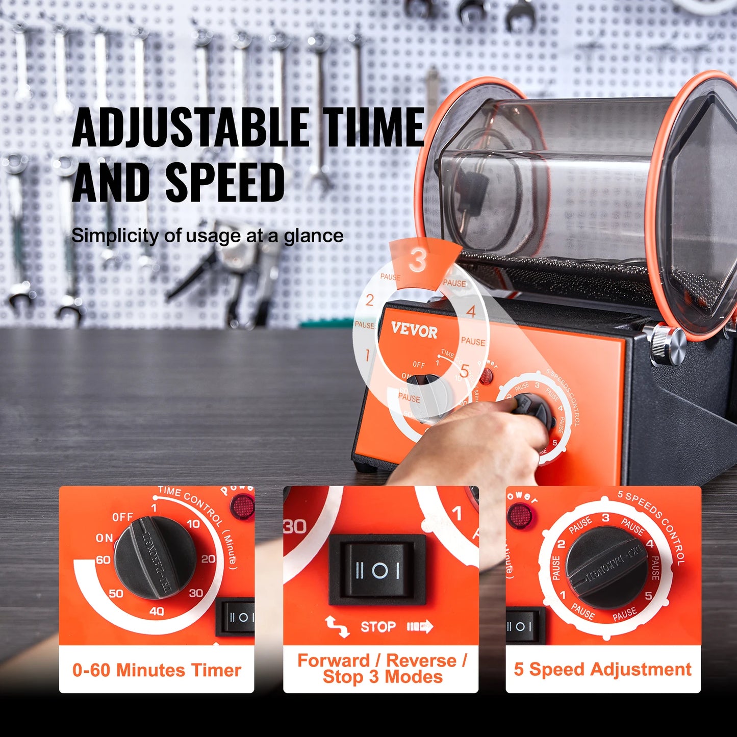 SucceBuy Rotary Tumbler Surface Polisher for Jewelry Finishing