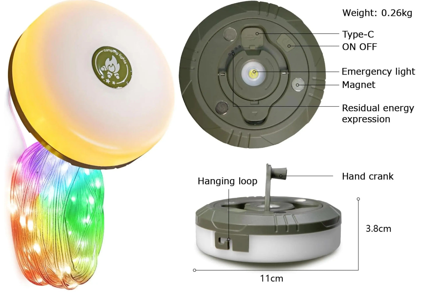 Christmas LED String Light With Rechargeable Lantern