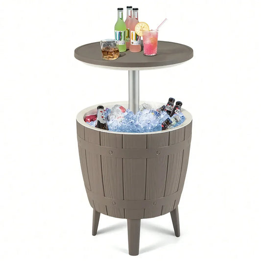 Bar Table 10 Gallon Cooler Bar Table W Telescopic Tabletop 3In1 Coffee Table Ice Bucket