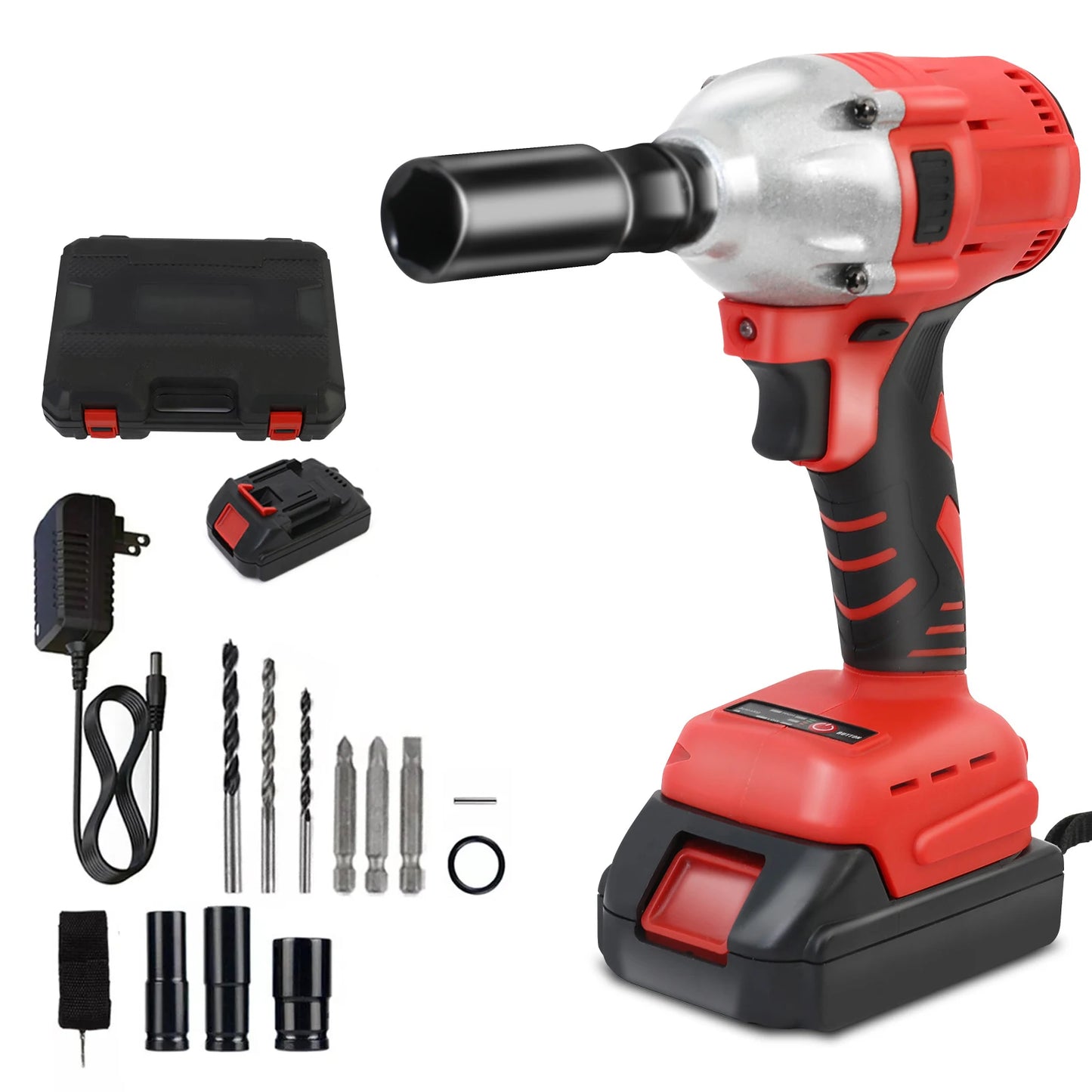 Cordless Brushless Impact Drill Wrench 1000Nm Torque 20V Pro