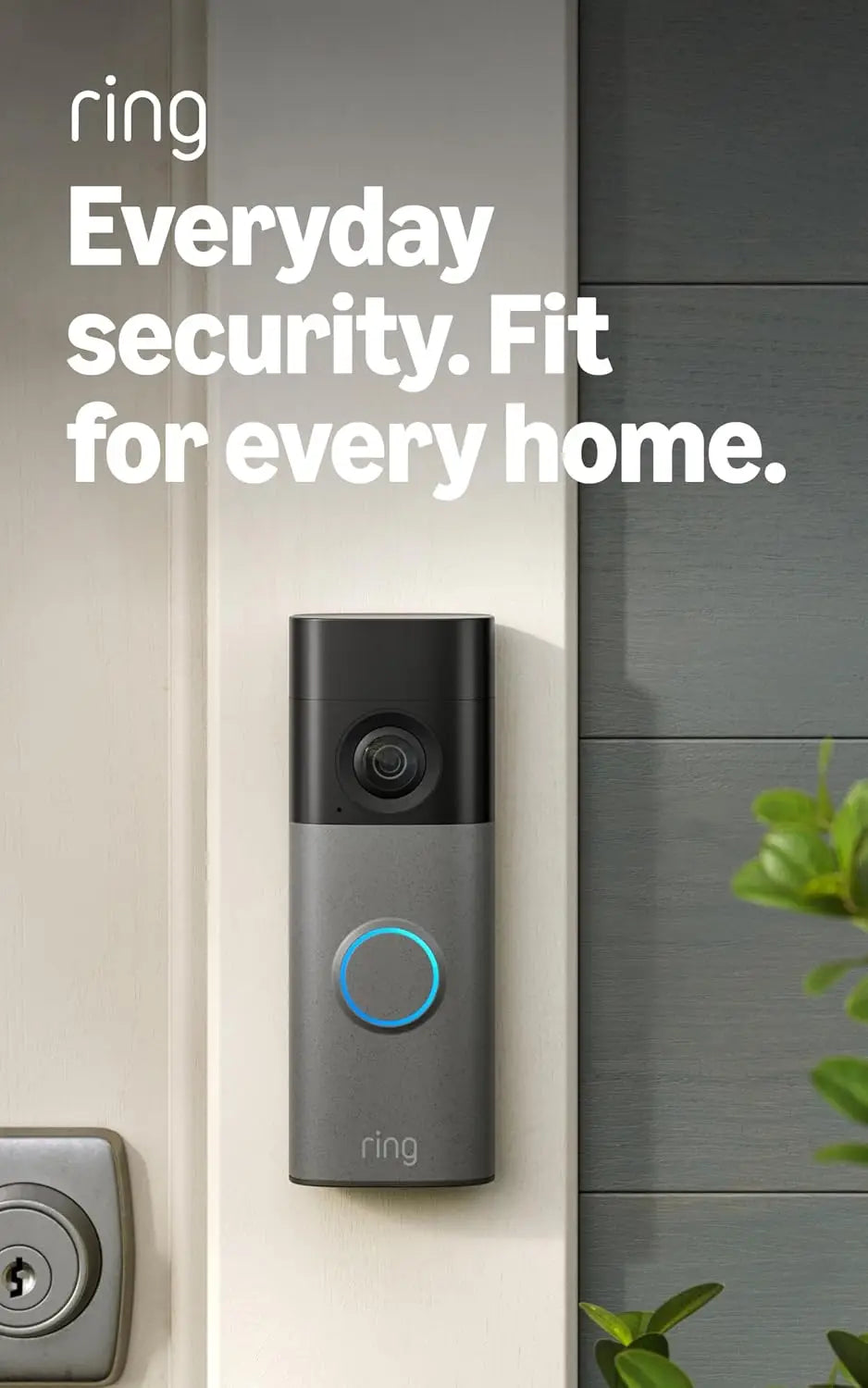Motriva Store Motriva Store Ring Battery Doorbell (newest model) — Retinal 2K with wide-angle video, up to 6x Enhanced Zoom, Two-Way Talk, and Built-In Battery, Speckled Gray