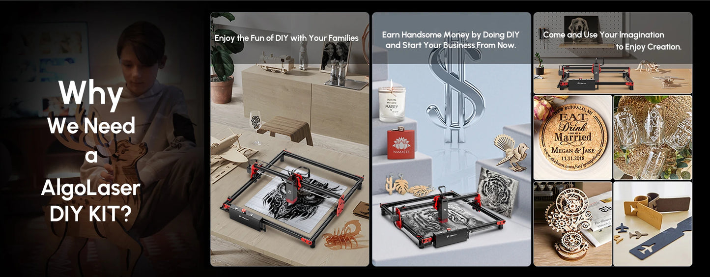 AlgoLaser DIY Laser Marking Kit For Wood Metal And Plastic