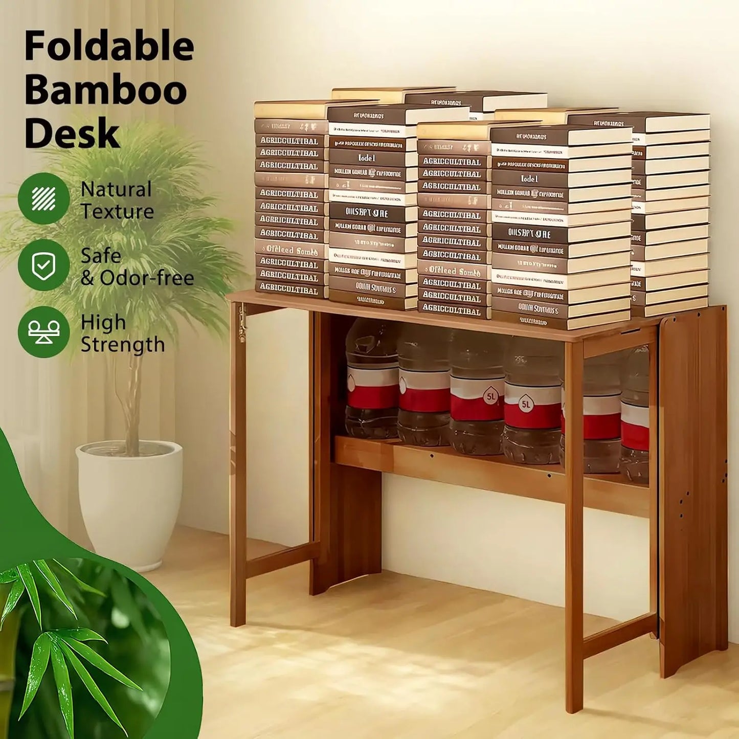 Bamboo Folding Laptop Desk for Home Office and Living Spaces